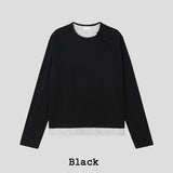 ノッチダイアゴナルボタンレイヤードロングスリーブ