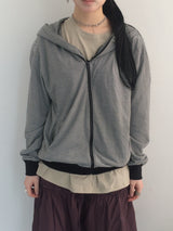 Unbalanced Pinstrip Hooded Zip-Up