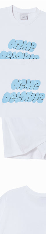 25FW WOMAN CLOUD FONT CROP SHORT SLEEVE T-SHIRT WHITE