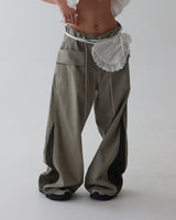 Punching lace pocket layered strap belt