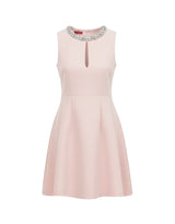 Spiral Classic Beaded Balloon Bustier Mini Dress Baby pink