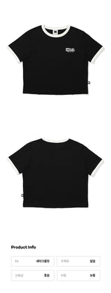 (WOMAN) ESSENTIAL RINGER T-SHIRT【BLACK】