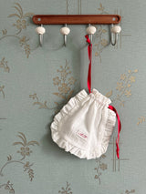 Initial Label Frill Pocket Red String Small Size