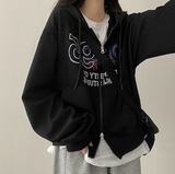95 Lettering Two Way Hooded Zip-Up