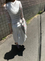 ホリ フラワー レイヤード Tシャツ
