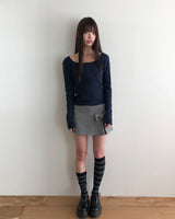 Ast U-Neck Button Ribbed T-Shirt