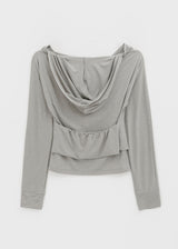 [MADE] Shailet SET - Halter Hood Sleeveless Top, Boat Neck Long Sleeve T-Shirt