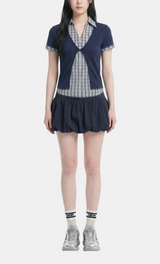 Two-in-One Check Layered Top