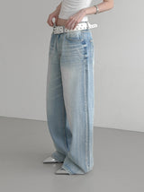 (Unisex) Lumen Double Pocket Washed Denim