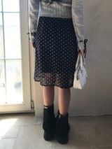 Misty Sheer Dot See-through Mini Skirt