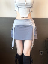 1207. サスペンダーストラップカーゴミニスカート(2カラー)