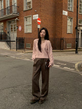 [MADE] Penton Cable V-Neck Crop Knit