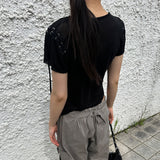 SEETHROUGH SLIM LINE TSHIRT BLACK