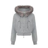 Medi Hybrid Fur Hoodie Zip-up
