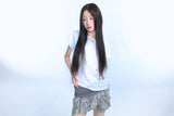 Grunge Claw Leopard Eyelet Tee - White