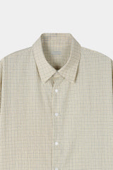 Pastel check cropped short-sleeve shirt