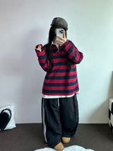 キュートカラーペティット👚ストライプロングスリーブTシャツ🎀❤💚3カラー