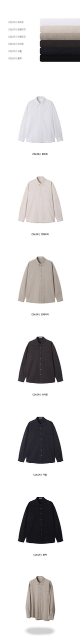 [SET UP可能] ベーシックコットンポケットシャツ(6color)