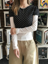 Holly Dot Fleece Layered Short Sleeve T-Shirt (2c)