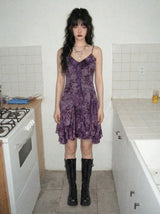 DUSTY BLOOM FLORAL MESH MINI DRESS