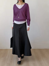 Close A-line Flare Long Skirt