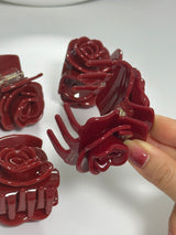 オリジナルレッドローズヘアクリップ