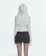 GRAPHIC OFF SHOULDER KNIT HOODED_IVORY