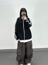  waffle track zip-up