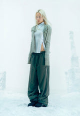 Fleece Lined Nylon Pants / Charcoal