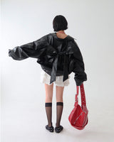 Big Ribbon Detachable Oversized Fit Rider Jacket