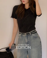[MADE] Ruffle short-sleeved T-shirt