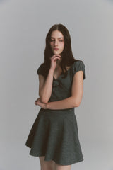 Rose Flare Dress Charcoal