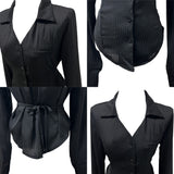 Vella Romantic Silky Slim Tie Blouse (4 colors)