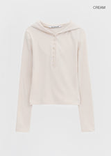 [MADE] Teti Button Hooded Long-Sleeve Tee