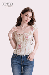 Flora Lace Bustier Blouse