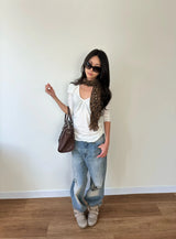 ruched neck tee