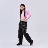 Logo Crop Hoodie Pink