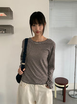Kimber Stripe Round Long Sleeve Tee