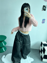 LAYERED BANDING DENIM PANTS🖤💙 - 2 COLORS