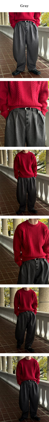 [F/W] Wool curve button pants(2color)