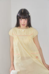 ONE BUTTON MINI DOT DRESS (YELLOW)