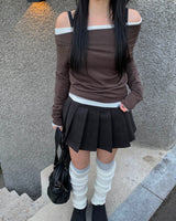ウールプリーツパンツスカート