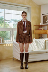 WHITNEY CROP JACKET / BROWN