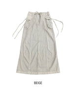 Pigmented Rope Cut Cargo Long Skirt