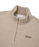 Authentic Logo Knit-Like Half-Zip Oatmeal