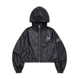 HEDI SETUP GLOSSY METAL LOGO HOOD WINDBREAKER