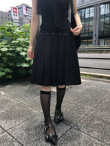 Monday Office Ball Stud Pleated Midi Skirt