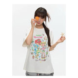 BETWEENAND x sunonebird プリントラウンドネック半袖Tシャツ