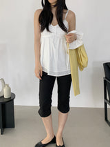 Letty Shirred Ribbon Sleeveless Blouse