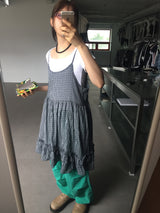 バックレスプレイドワンピース (2color)